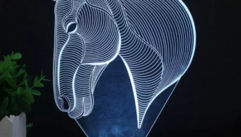Лампа оптической иллюзии 3d с головой лошади Лампа оптической иллюзии 3d с головой лошади
