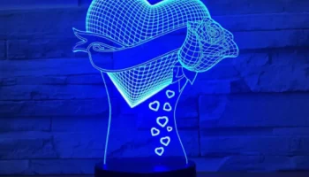 Любовное сердце роза 3d иллюзионная лампа Любовное сердце роза 3d иллюзионная лампа